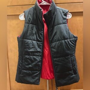 Black and Red Puffer reversible vest